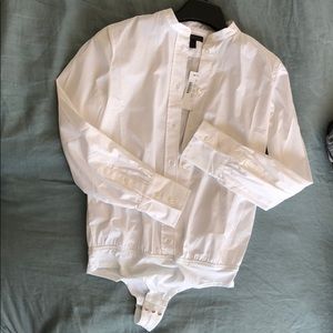 J. Crew white button up body suit